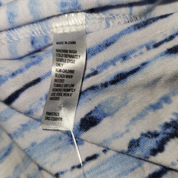 Just Be Womens Blue & White Striped Dress 3X Polyester Spandex Short Sleeve 4184 - Picture 6 of 10